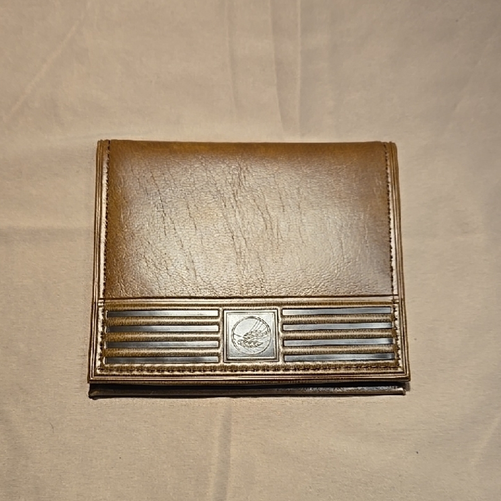 Stylish Brown Leather Wallet with Silver Accent